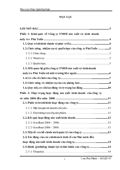 Báo cáo thực tập tổng hợp tại Công ty TNHH sản xuất và kinh doanh mây tre Phú Tuấn
