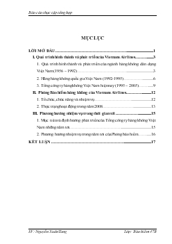 Báo cáo thực tập tổng hợp tại Vietnam Airlines