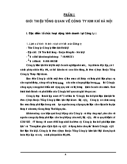 Báo cáo Tổ chức bộ máy và công tác kế toán tại công ty kim khí Hà Nội