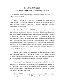 Báo cáo Tổng hợp Khái quát về ngân hàng ngoại thương Việt Nam