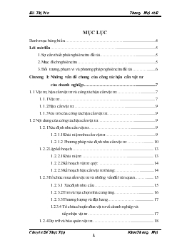 Chuyên đề Công tác hậu cần vật tư ở Công ty Cổ phần Xây dựng và du lịch Quang Minh