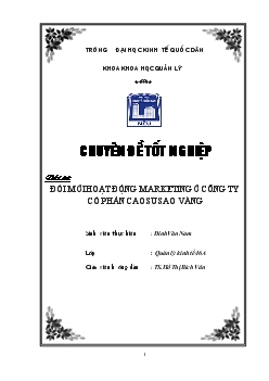 Chuyên đề Đổi mới hoạt động marketing ở công ty cổ phần cao su sao vàng