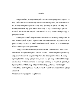 Chuyên đề Giải pháp nâng cao khả năng cạnh tranh của Công ty TNHH Nhà nước một thành viên Bưu chính Viettel