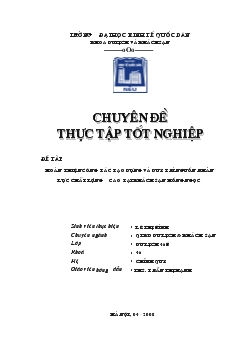 Chuyên đề Hoàn thiện công tác tạo dựng và duy trì nguồn nhân lực chất lượng cao tại khách sạn Hồng Ngọc