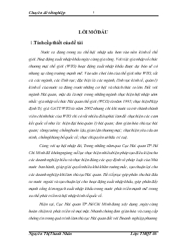 Chuyên đề Hoàn thiện hoạt động tính thuế tại Cục Hải Quan TP .Hồ Chí Minh Sau khi Việt Nam gia nhập WTO