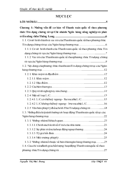 Chuyên đề Một số biện pháp nhằm nâng cao chất lượng hoạt động Thanh toán quốc tế theo phương thức Tín dụng chứng từ tại Chi nhánh Ngân hàng nông nghiệp và phát triển nông thôn Thăng Long