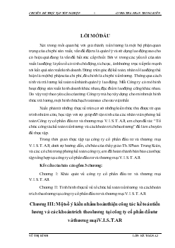 Chuyên đề Một số ý kiến nhằm hoàn thiện công tác kế toán tiền lương và các khoản trích theo lương tại công ty cổ phần đầu tư và thương mại V.I.S.T.A.R