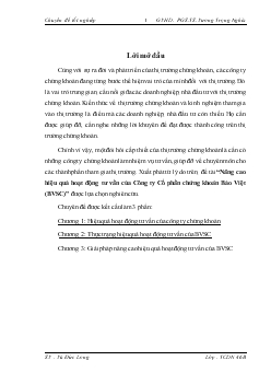 Chuyên đề Nâng cao hiệu quả hoạt động tư vấn của Công ty Cổ phần chứng khoán Bảo Việt (BVSC)