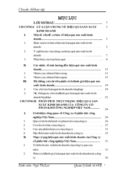 Chuyên đề Nâng cao hiệu quả sản xuất kinh doanh của Công ty Cổ phần khí công nghiệp Việt Nam