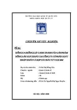 Chuyên đề Nâng cao năng lực cạnh tranh của sản phẩm nông sản xuất khẩu tại cổ phần xuất nhập khẩu và hợp tác đầu tư Vilexim