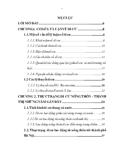 Chuyên đề Phân tích các yếu tố tác động đến di cư