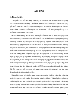 Đề án Một số phương hướng và giải pháp nhằm tăng cường công tác bảo đảm, quản lý nguyên vật liệu tại công ty vật liệu xây dựng Bưu Điện Hà Nội