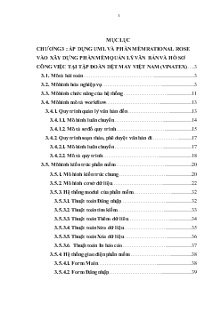 Đề tài Áp dụng UML và phần mềm rational rose vào xây dựng phần mềm quản lý văn bản và hồ sơ công việc tại tập đoàn dệt may Việt Nam (Vinatex)