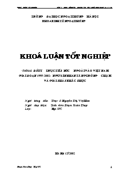 Khóa luận Đầu tư trực tiếp nước ngoài vào Việt Nam giai đoạn 1997-2002: nguyên nhân tăng trưởng chậm và giải pháp khắc phục