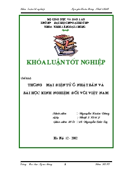 Khóa luận Thương mại điện tử ở Nhật Bản và bài học kinh nghiệm đối với Việt Nam