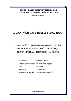 Luận văn Nghiên cứu tình hình lao động – việc làm trong khu vực nông thôn ở xã Lý Học – huyện Vĩnh Bảo – thành phố Hải Phòng