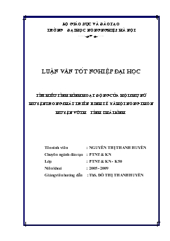 Luận văn Tìm hiểu tình hình hoạt động của hội phụ nữ huyện trong phát triển kinh tế xã hội nông thôn huyện Vũ Thư tỉnh Thái Bình