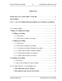 Chuyên đề Đánh giá công tác tạo động lực trong lao động tại trường Đào tạo, bồi dưỡng nghiệp vụ Kiểm sát thuộc Viện kiểm sát nhân dân tối cao