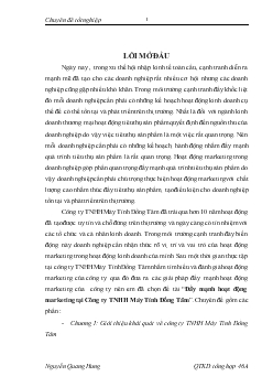 Chuyên đề Đẩy mạnh hoạt động marketing tại Công ty TNHH Máy Tính Đồng Tâm