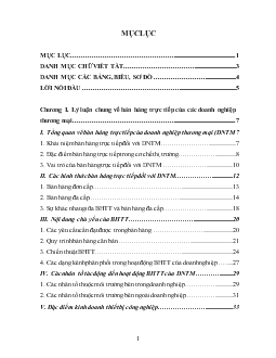 Chuyên đề Hoạt động bán hàng trực tiếp của Công ty Trách nhiệm hữu hạn Thiết bị công nghiệp đa ngành: thực trạng và giải pháp