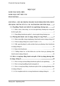 Chuyên đề Một số giải pháp và kiến nghị nhằm hạn chế rủi ro trong phương thức thanh toán tín dụng chứng từ tại Ngân hàng nông nghiệp và phát triển nông thôn nam Hà Nội