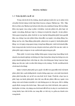 Chuyên đề Tổ chức và quản lý hệ thống kênh phân phối tại công ty cổ phần nhôm Đô Thành