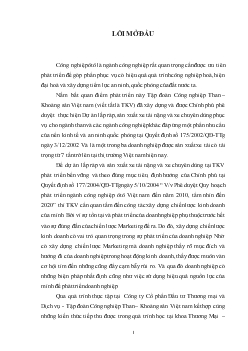 Chuyên đề Xây dựng chiến lược Marketing ôtô lắp ráp và sản xuất tại Tập đoàn Công nghiệp Than – Khoáng sản Việt nam