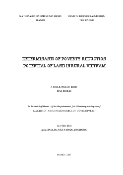 Đề tài Determinants of poverty reduction potential of land in rural vietnam