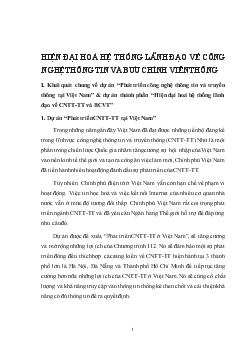 Đề tài Hiện đại hoá hệ thống lãnh đạo về công nghệ thông tin và bưu chính viễn thông