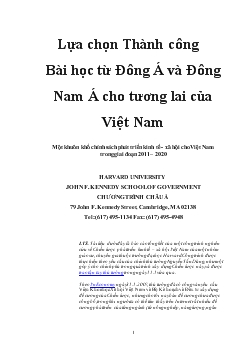 Đề tài Lựa chọn Thành công Bài học từ Đông Á và Đông Nam Á cho tương lai của Việt Nam