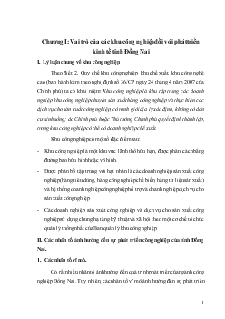 Đề tài Một số giải pháp nhằm thu hút và sử dụng lao động cho các khu công nghiệp của tỉnh Đồng Nai