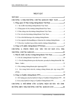 Đề tài Phân tích các yếu tố cơ bản của thị trường chứng khoán