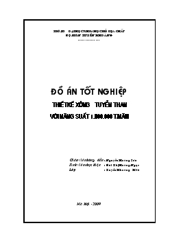 Đồ án Thiết kế xưởng tuyển than với năng suất 1.800.000 t/năm