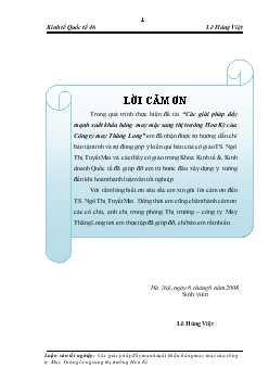 Luận văn Các giải pháp đẩy mạnh xuất khẩu hàng may mặc sang thị trường Hoa Kỳ của Công ty may Thăng Long