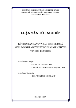 Luận văn Kế toán bán hàng và xác định kết quả kinh doanh tại công ty cổ phần viễn thông tin học bưu điện