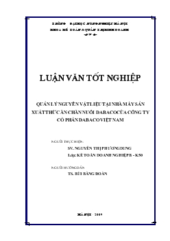 Luận văn Quản lý nguyên vật liệu tại nhà máy sản xuất thức ăn chăn nuôi dabaco của công ty cổ phần dabaco Việt Nam