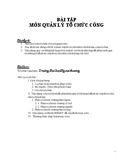 Bài tập môn Quản lý tổ chức công