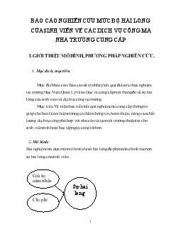Báo cáo Nghiên cứu mức độ hài lòng của sinh viên về các dịch vụ công mà nhà trường cung cấp