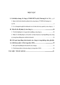 Báo cáo thực tập tại Công ty TNHH kỹ thương Lê và Vũ