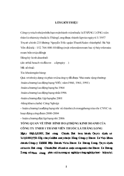 Báo cáo thực tập tại Công ty trách nhiệm hữu hạn một thành viên thuốc lá Thăng Long