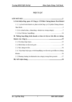 Báo cáo thực tập tổng hợp tại Công ty Cổ Phần Chứng khoán Hoà Bình