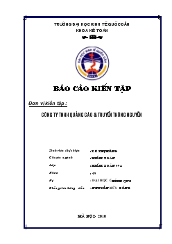 Báo cáo Thực trạng tổ chức kế toán tại công ty TNHH Quảng cáo và Truyền thông Nguyễn