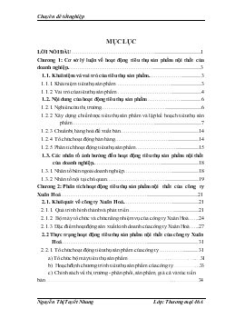 Chuyên đề Biện pháp đẩy mạnh hoạt động tiêu thụ sản phẩm nội thất tại công ty Xuân Hòa
