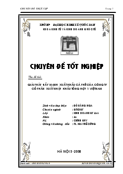 Chuyên đề Giải pháp đẩy mạnh xuất khẩu cà phê của Công ty cổ phần xuất nhập khẩu tổng hợp 1 Việt Nam