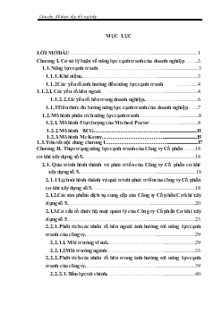 Chuyên đề Giải pháp nhằm nâng cao năng lực cạnh tranh của Công ty Cổ phần Cơ khí Xây dựng số 5