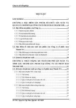 Chuyên đề Hoàn thiện kế toán chi phí sản xuất và tính giá thành gia công hàng may mặc xuất khẩu tại Công ty Cổ phần may Thanh Trì