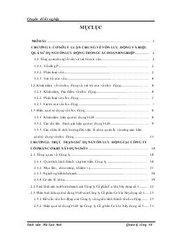 Chuyên đề Một số biện pháp nâng cao hiệu quả sử dụng vốn lưu động tại Công ty Cổ phần Cơ khí Xây dựng số 5