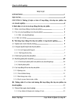 Chuyên đề Một số giải pháp nhằm đẩy mạnh hoạt dộng tiêu thụ sản phẩm của công ty cổ phần thương mại dịch vụ tổng hợp Sức Sống Mới