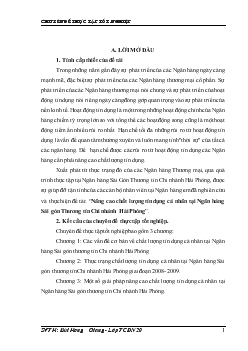 Chuyên đề Nâng cao chất lượng tín dụng cá nhân tại Ngân hàng Sài gòn Thương tín Chi nhánh Hải Phòng