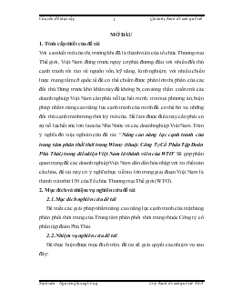 Chuyên đề Nâng cao năng lực cạnh tranh của trung tâm phân thối thời trang Winny (thuộc Công Ty Cổ Phần Tập Đoàn Phú Thái) trong điều kiện Việt Nam là thành viên của WTO